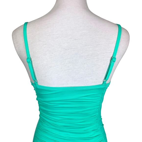 Carmen Marc Valvo Swimwear Seafoam Green Underwire Ruched Tankini Swimsuit Top - Picture 6 of 11